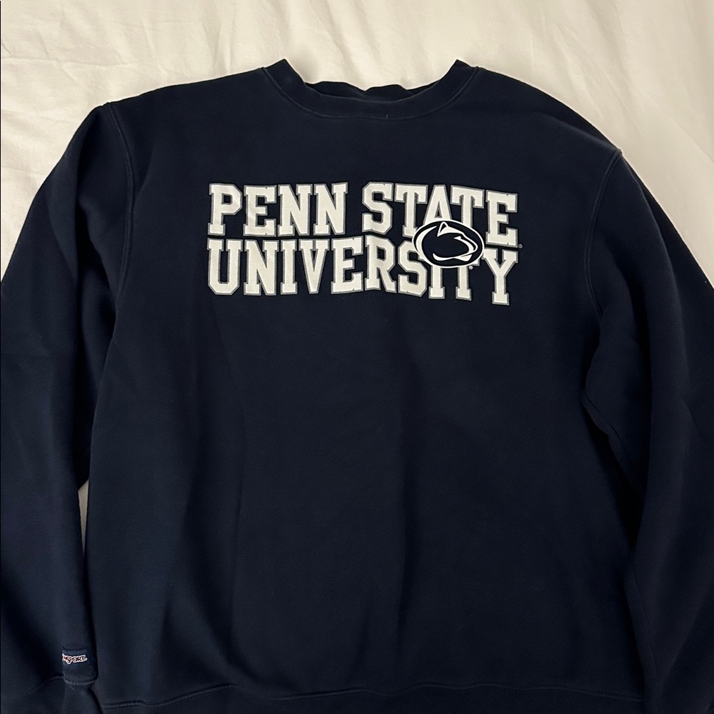 Jansport Crewneck Sweatshirt Navy with White Penn State University - Size M - Picture 2 of 6